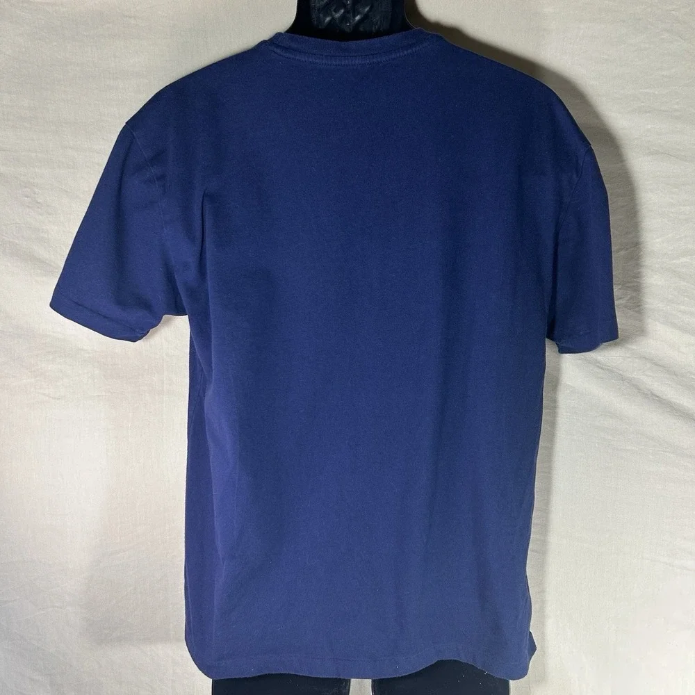 Polo Ralph Lauren T Shirt Mens Medium Navy Blue Red Pony Logo Crewneck